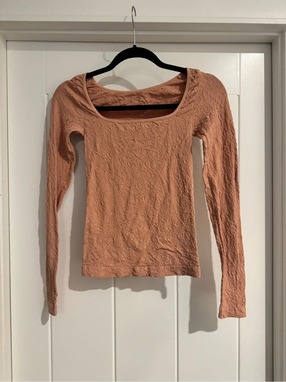 FREE PEOPLE Have it All Seamless Square Neck Long Sleeve Top in Smoke Rose